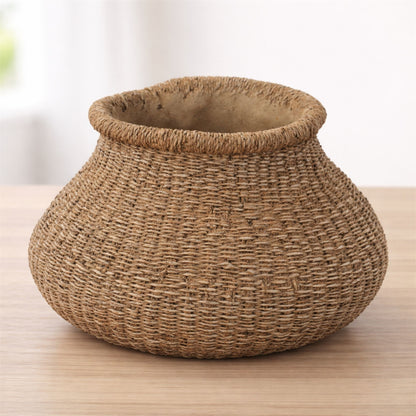 Braided Weave Cement Vase 10"D alternate view 3