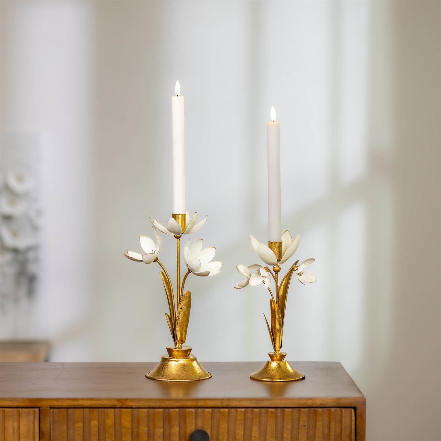 Sculpted Floral Taper Candle Holder (Set of 2) alternate view 2