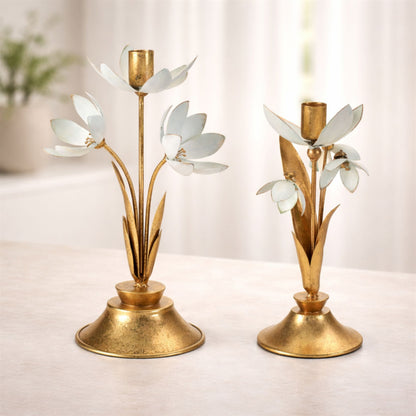 Sculpted Floral Taper Candle Holder (Set of 2) alternate view 3