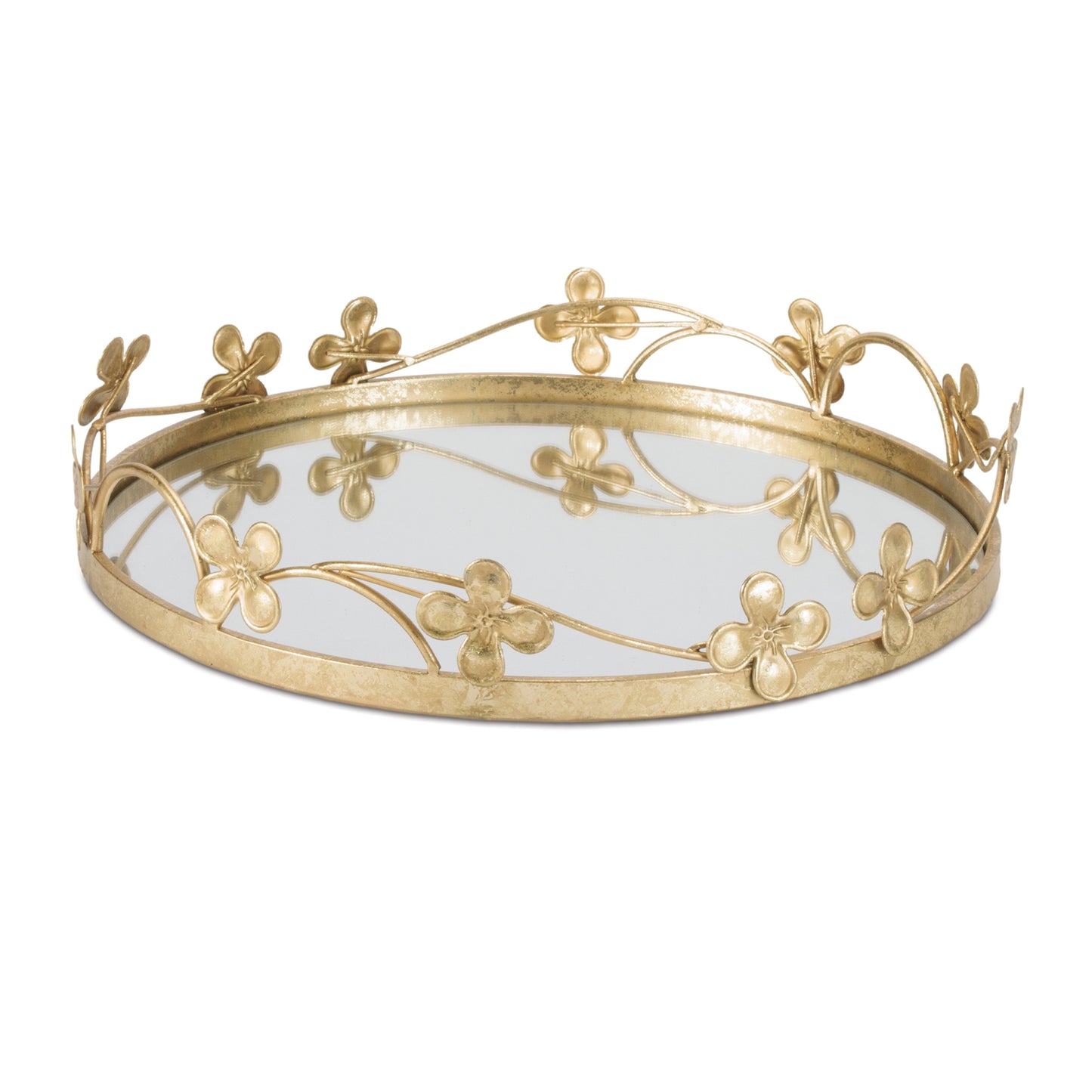 Floral Sculpted Mirror Tray (Set of 2) alternate view 3
