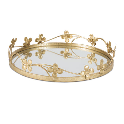 Floral Sculpted Mirror Tray (Set of 2) alternate view 3