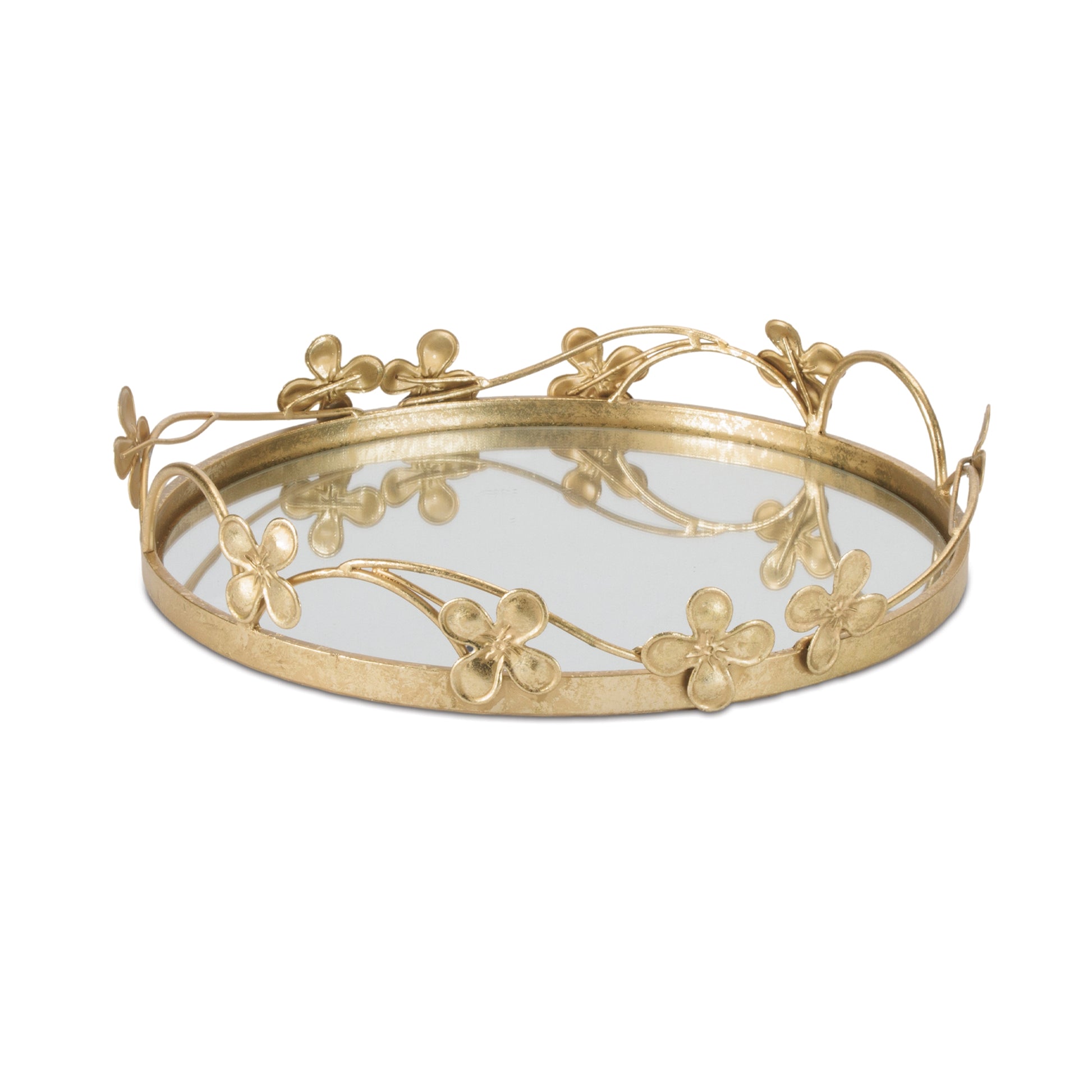 Floral Sculpted Mirror Tray (Set of 2) alternate view 4