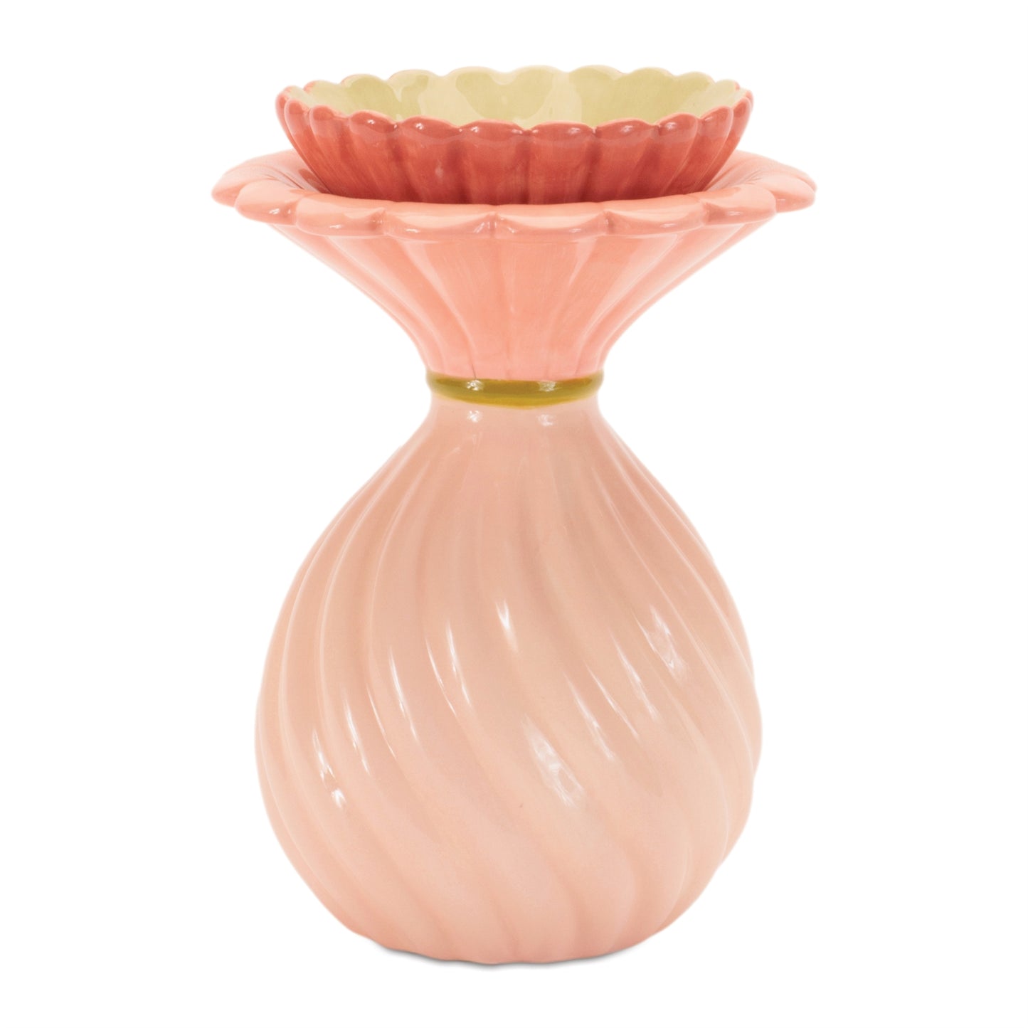 Floral Swirl Dolomite Candle Holder Vase (Set of 2) alternate view 2