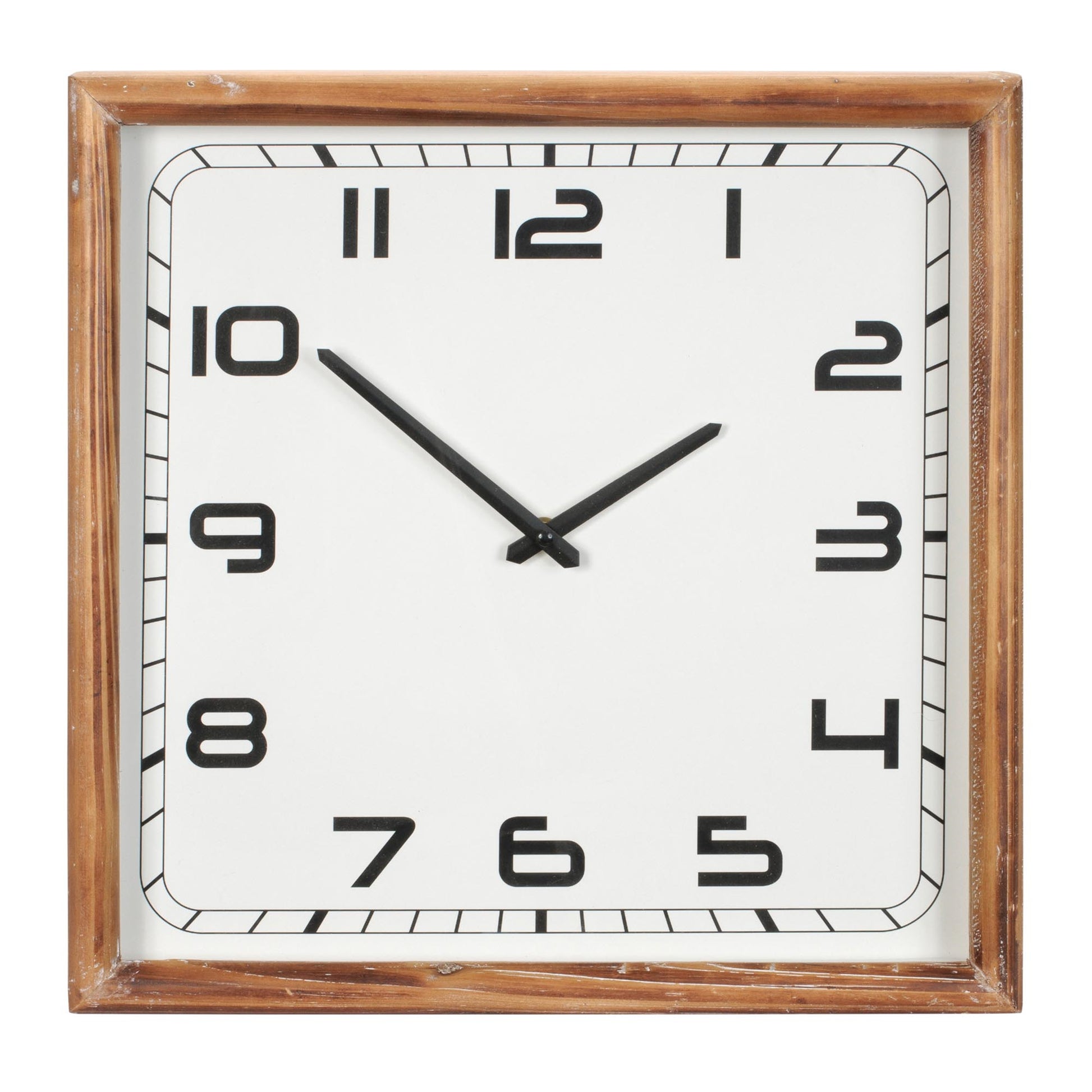 Square Wood Frame Wall Clock 16"SQ