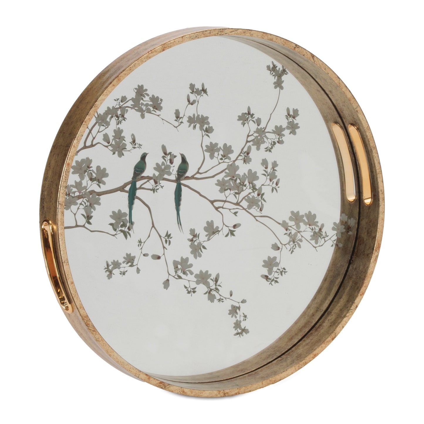 Bird and Floral Etched Mirror Tray (Set of 2) alternate view 4