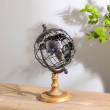 Iron Globe with Natural Wood Base 14.5"H alternate view 2