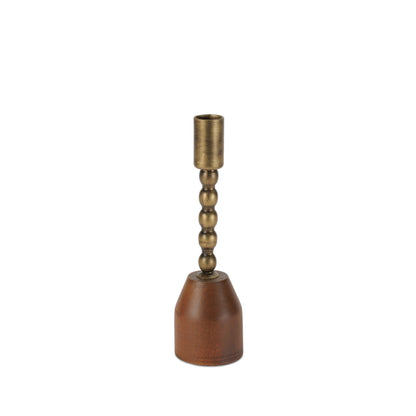 Modern Metal Taper Candle Holder with Birch Base (Set of 3) alternate view 4