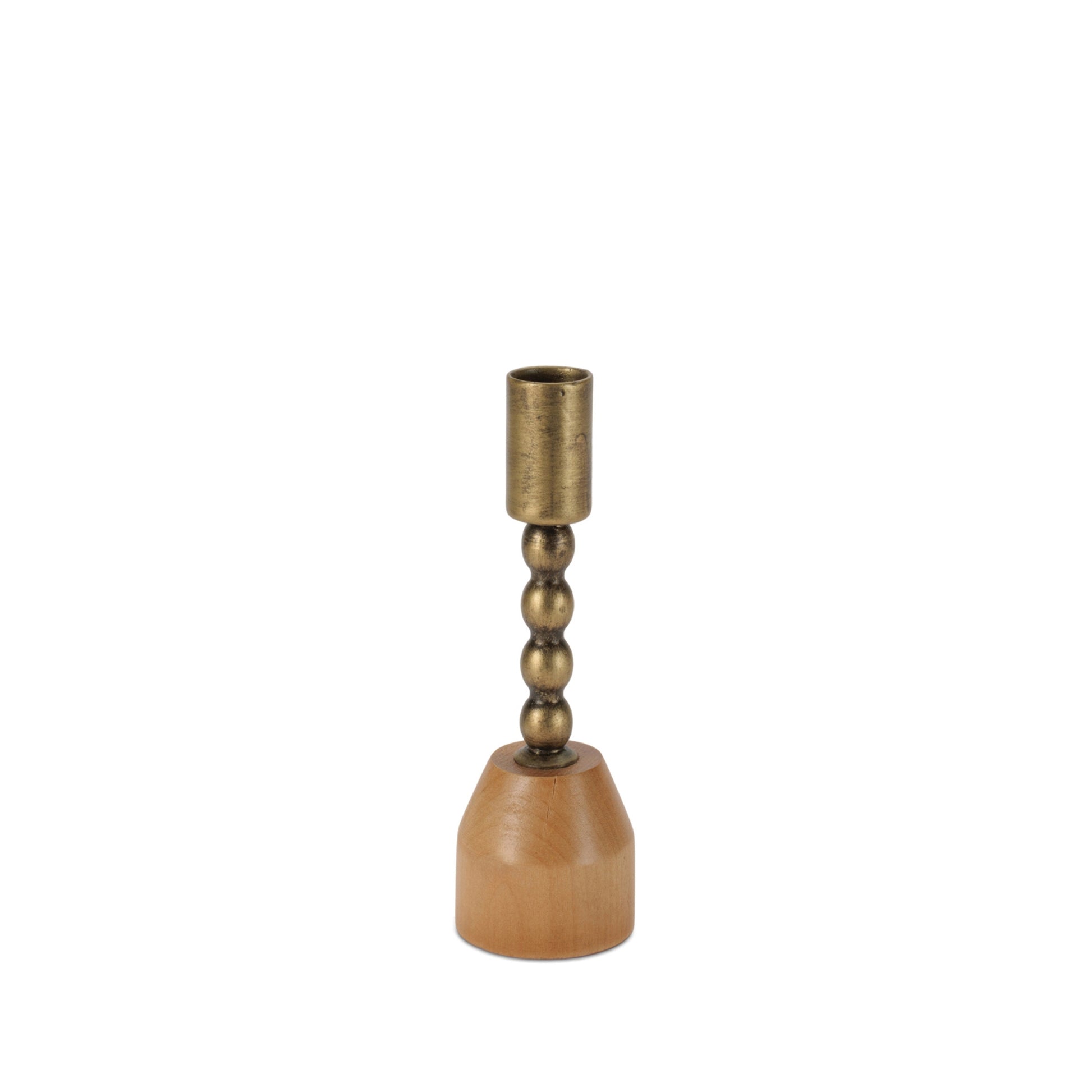 Modern Metal Taper Candle Holder with Birch Base (Set of 3) alternate view 5