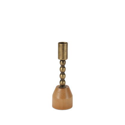 Modern Metal Taper Candle Holder with Birch Base (Set of 3) alternate view 5