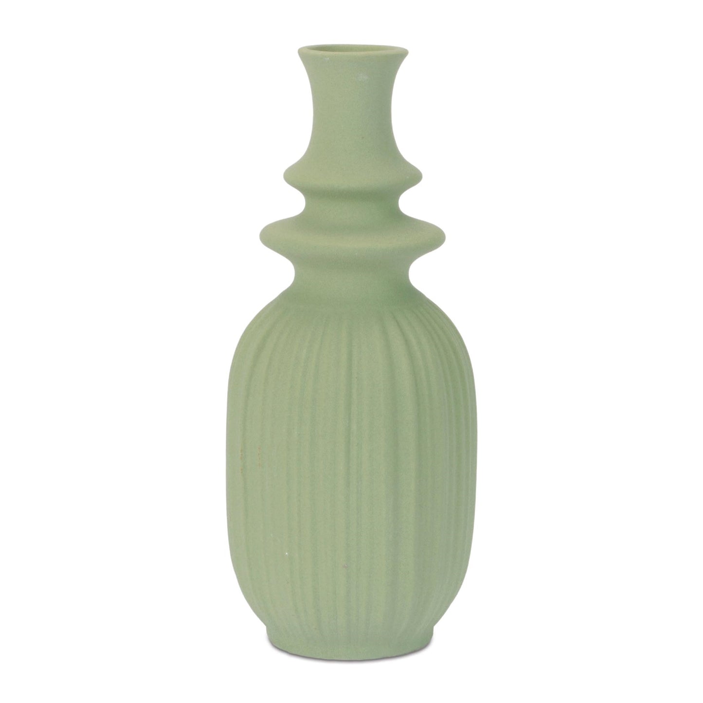Ribbed Stoneware Bottle Vase (Set of 2)
