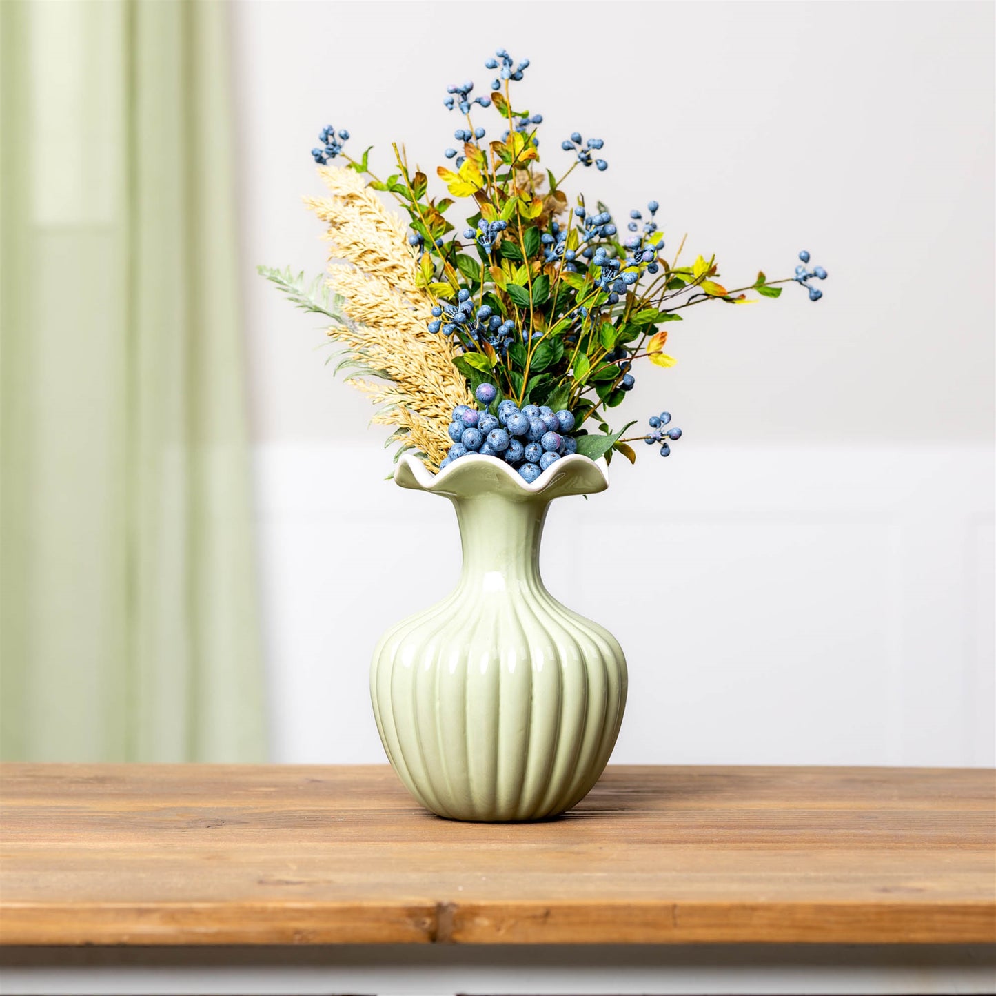 Scalloped Ribbed Dolomite Vase 8"H alternate view 2