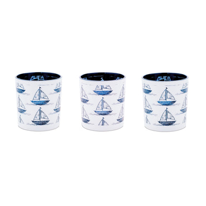 Sailboat Print Votive Holder (Set of 3)