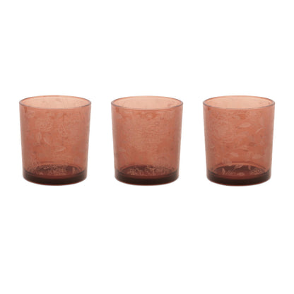 Amber Floral Print Votive Holder (Set of 3)