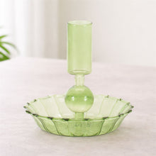 Green Glass Taper Candle Holder (Set of 3) alternate view 2