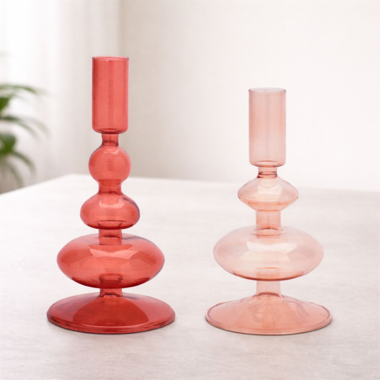 Multicolored Glass Taper Candle Holder (Set of 3) alternate view 2