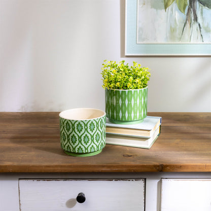 Geometric Patterned Dolomite Planter (Set of 2) alternate view 2
