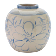 Floral Stoneware Vase 9.25"H