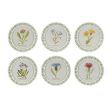 Round Framed Encyclopedia Floral Print (Set of 6)