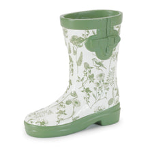 Floral Print Rain Boot Vase 7"H