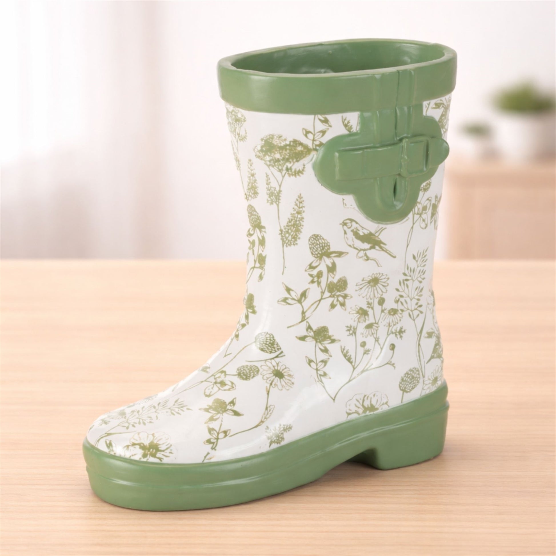 Floral Print Rain Boot Vase 7"H alternate view 3