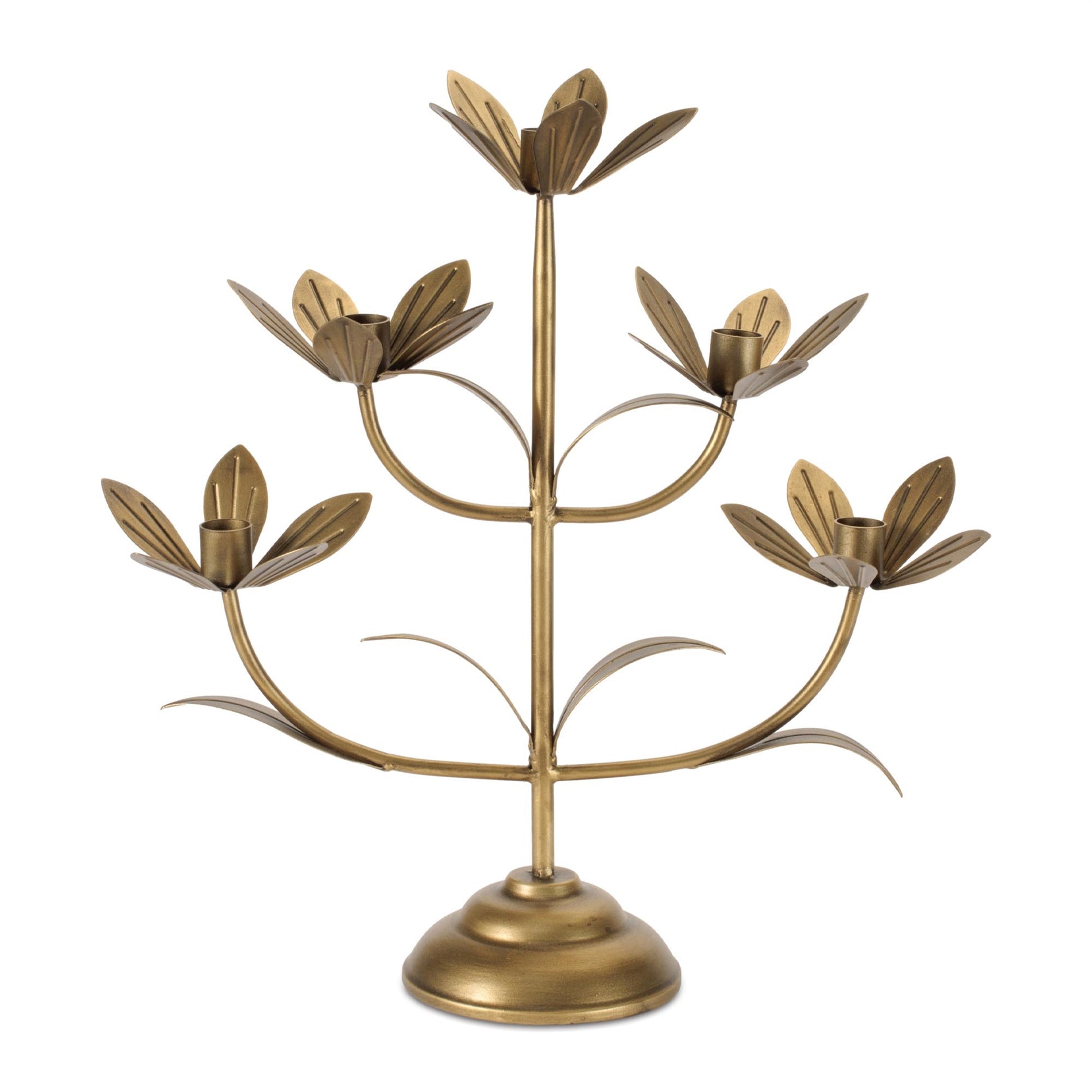Sculpted Floral Candelabra 16.75"H