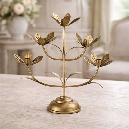 Sculpted Floral Candelabra 16.75"H alternate view 2