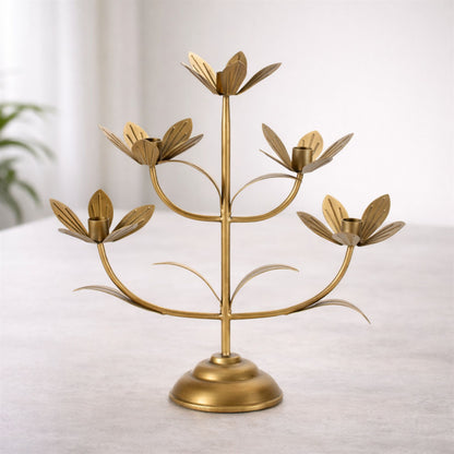 Sculpted Floral Candelabra 16.75"H alternate view 3