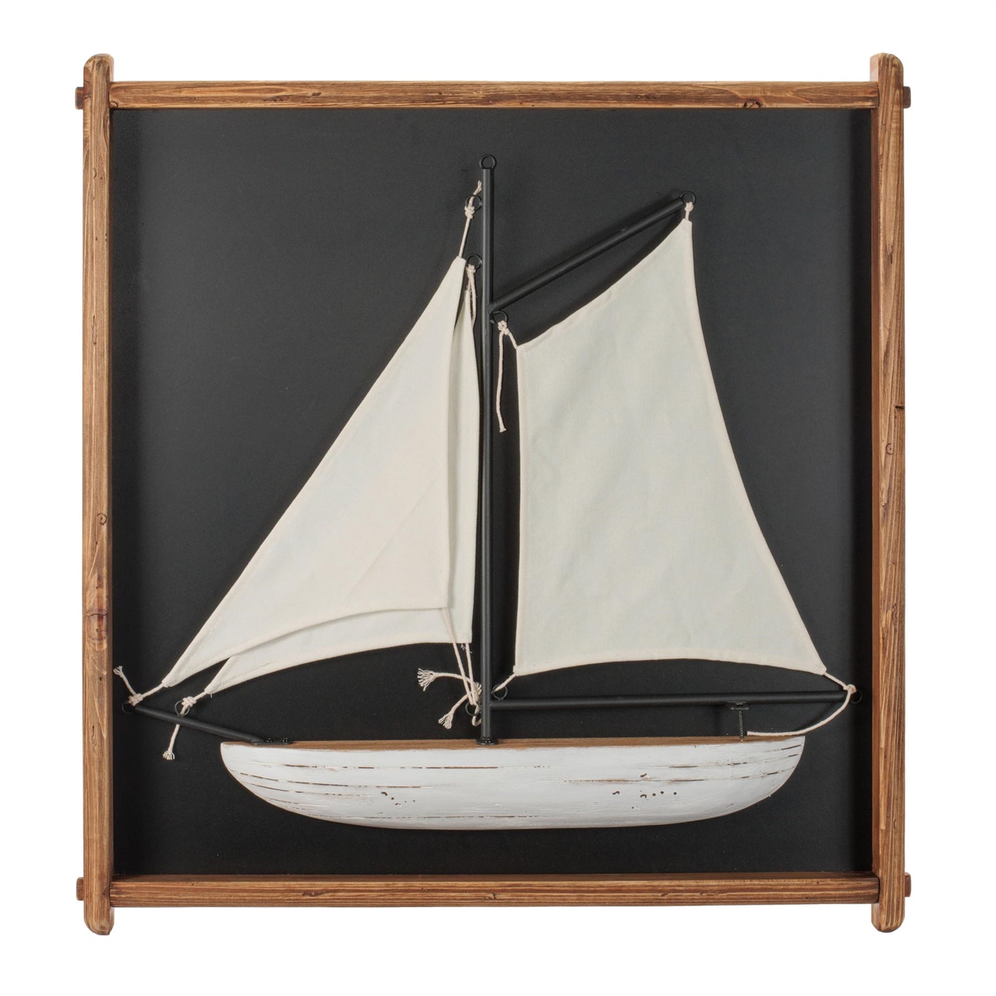 Framed 3D Sailboat Wall Art 30"SQ