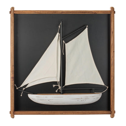Framed 3D Sailboat Wall Art 30"SQ