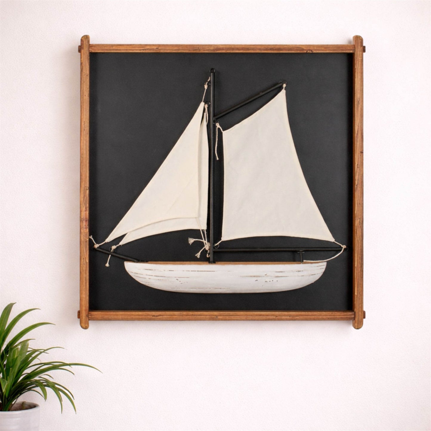Framed 3D Sailboat Wall Art 30"SQ alternate view 2