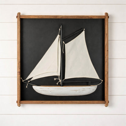 Framed 3D Sailboat Wall Art 30"SQ alternate view 3