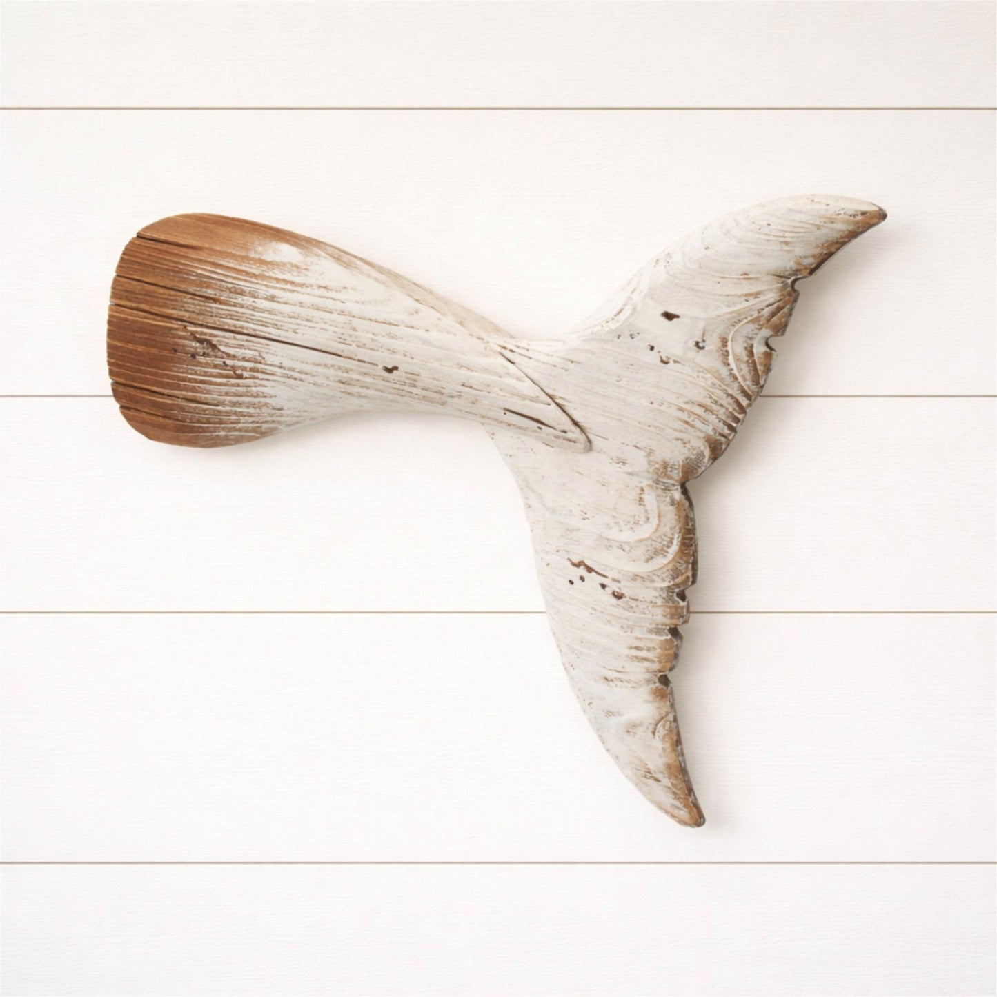 Distressed Wood Whale Tail Wall Art 15"H alternate view 3