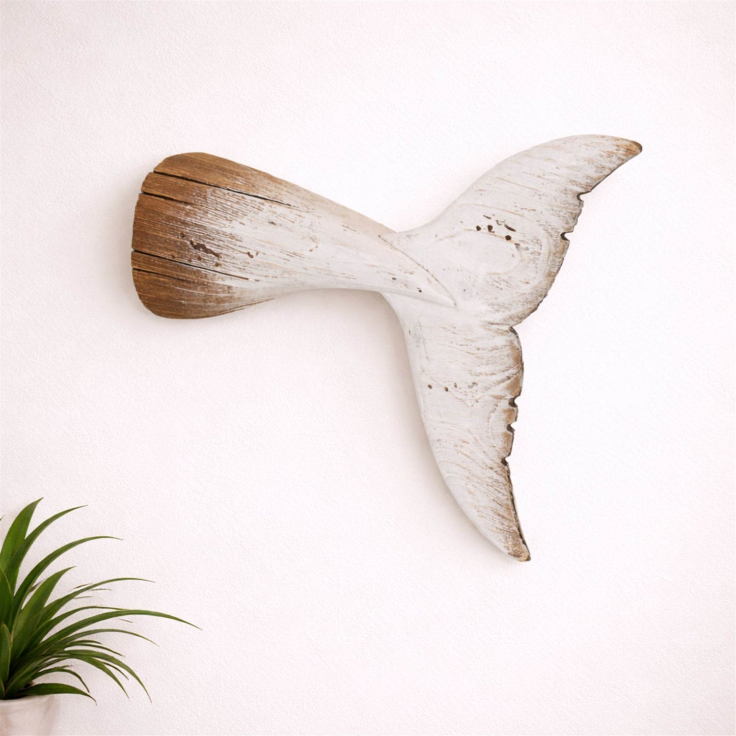 Fir Wood Whale Tail Wall Accent 11.5"L alternate view 2