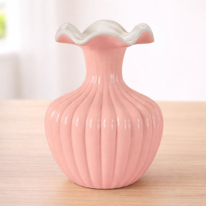 Ribbed Ruffle Rim Vase 8"H alternate view 3