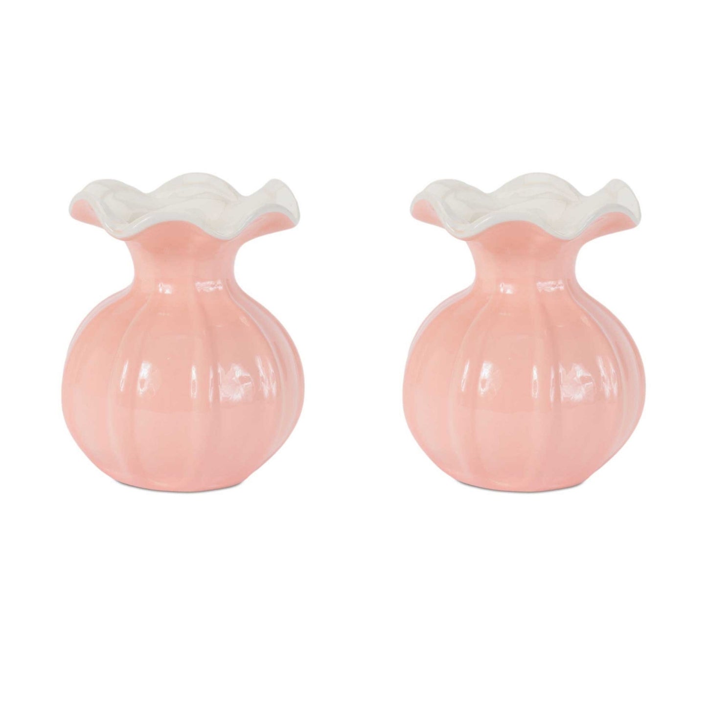Ribbed Ruffle Rim Vase (Set of 2) alternate view 3
