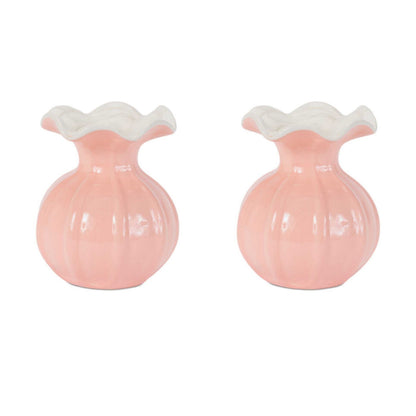 Ribbed Ruffle Rim Vase (Set of 2) alternate view 3
