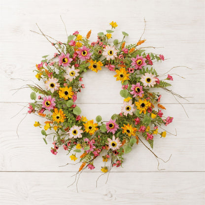 Mixed Garden Floral Wreath 24"D alternate view 2