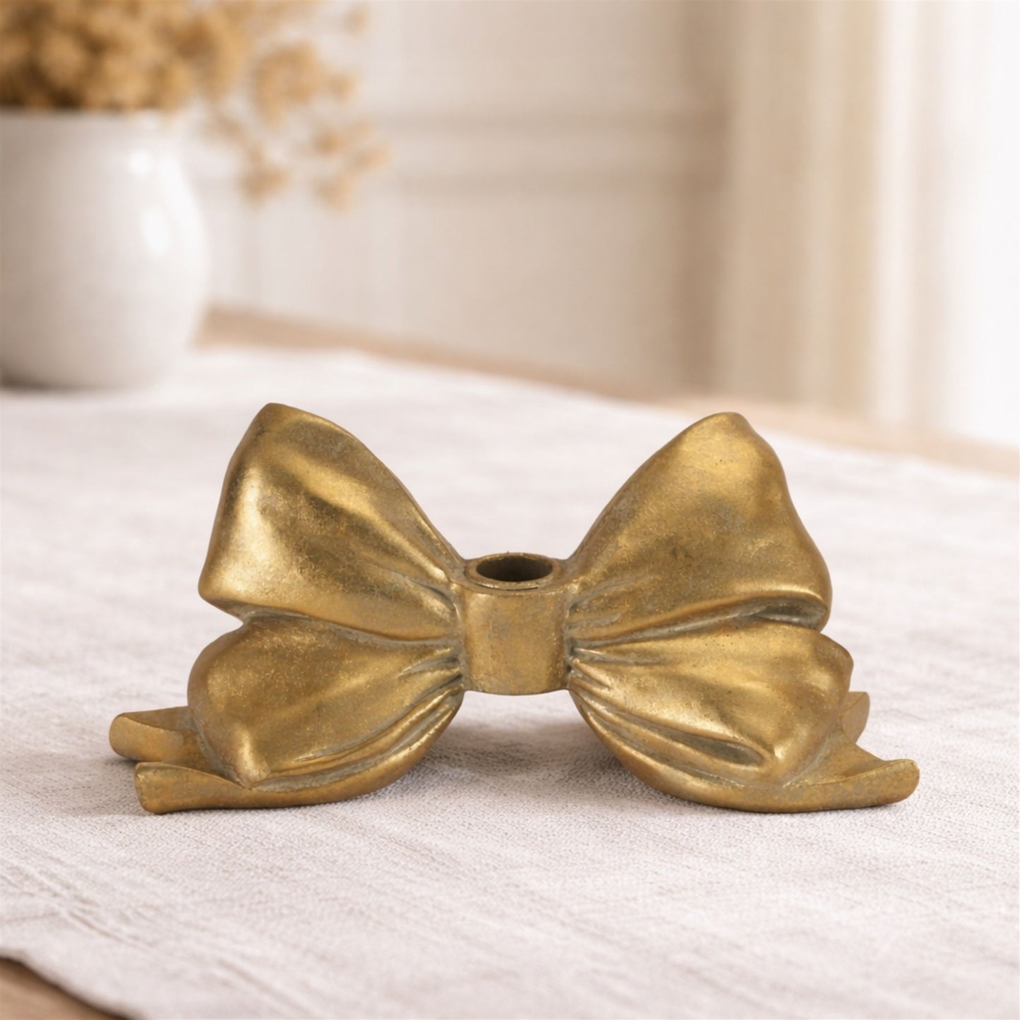 Sculpted Bow Taper Candle Holder 5"H alternate view 2