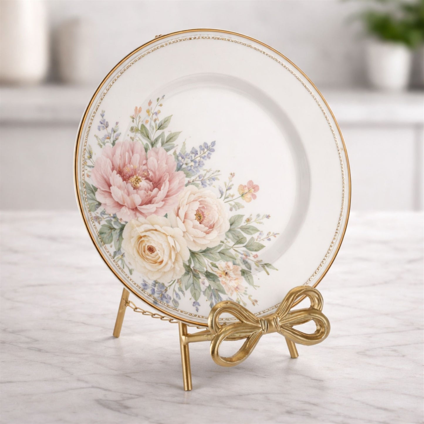 Gold Bow Plate Holder Easel 12.5"H alternate view 3