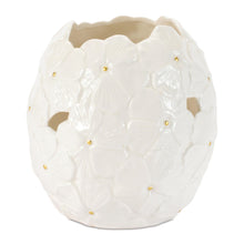 White Floral Embossed Ceramic Vase (Set of 2)