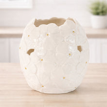 White Floral Embossed Ceramic Vase (Set of 2) alternate view 2