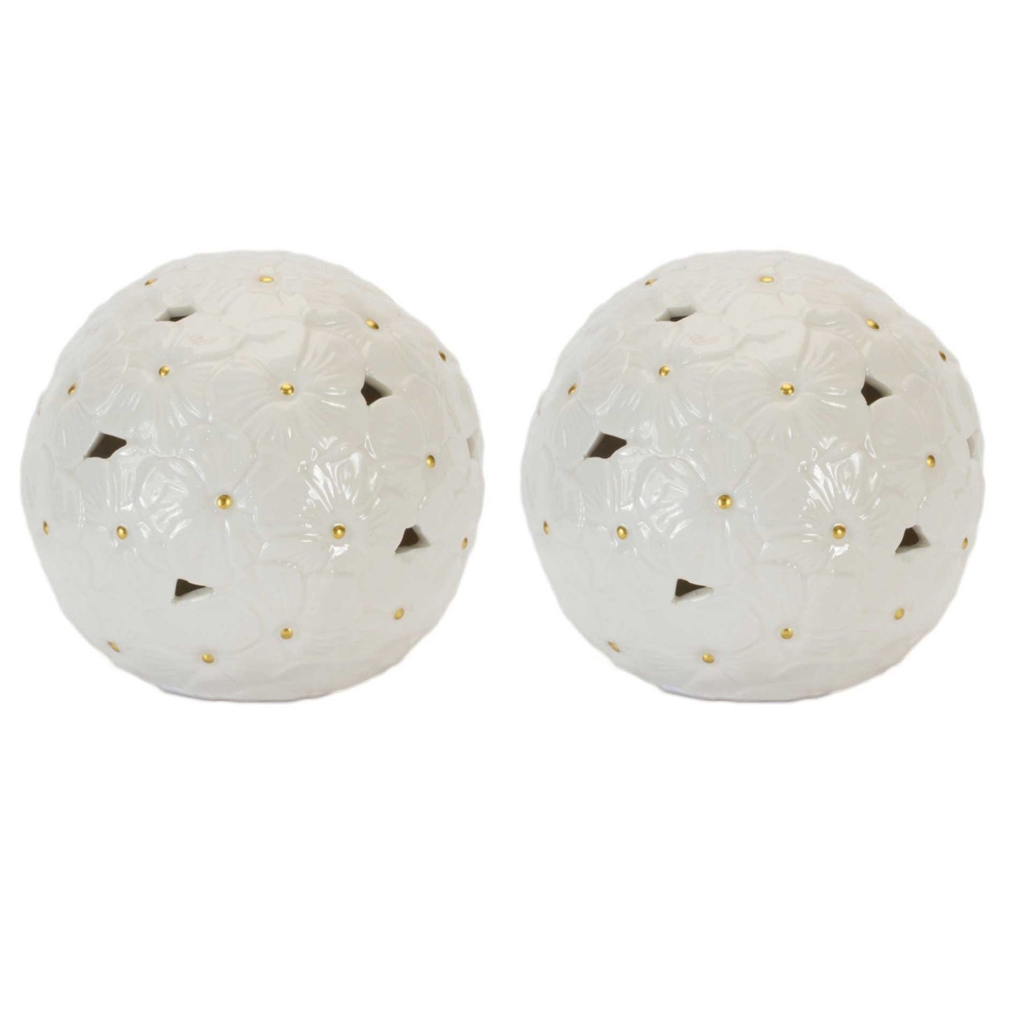 Floral Embossed Ceramic Orb (Set of 2) alternate view 2