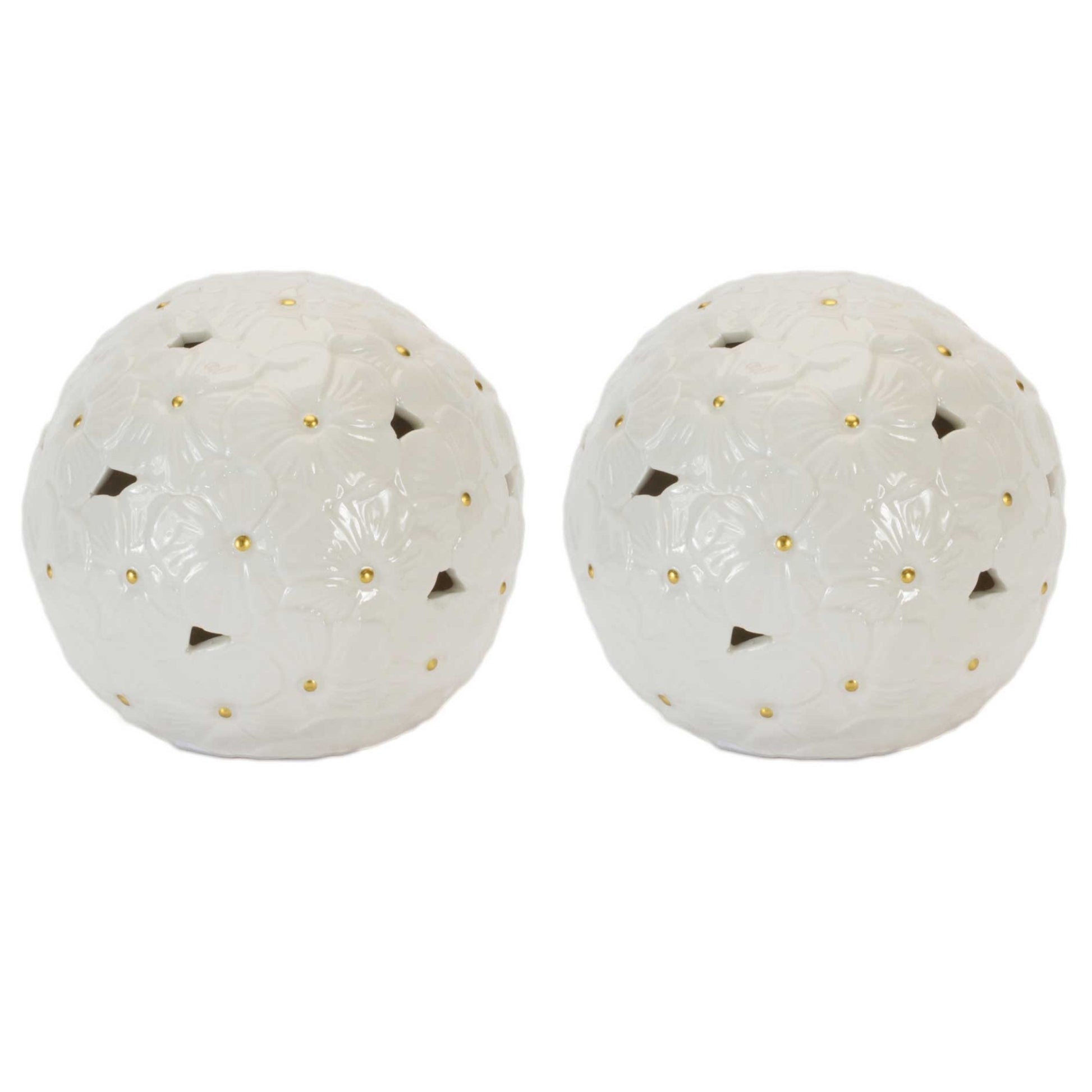 Floral Embossed Ceramic Orb (Set of 2) alternate view 2