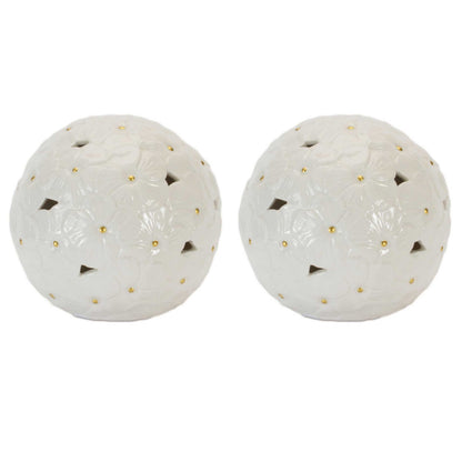 Floral Embossed Ceramic Orb (Set of 2) alternate view 2