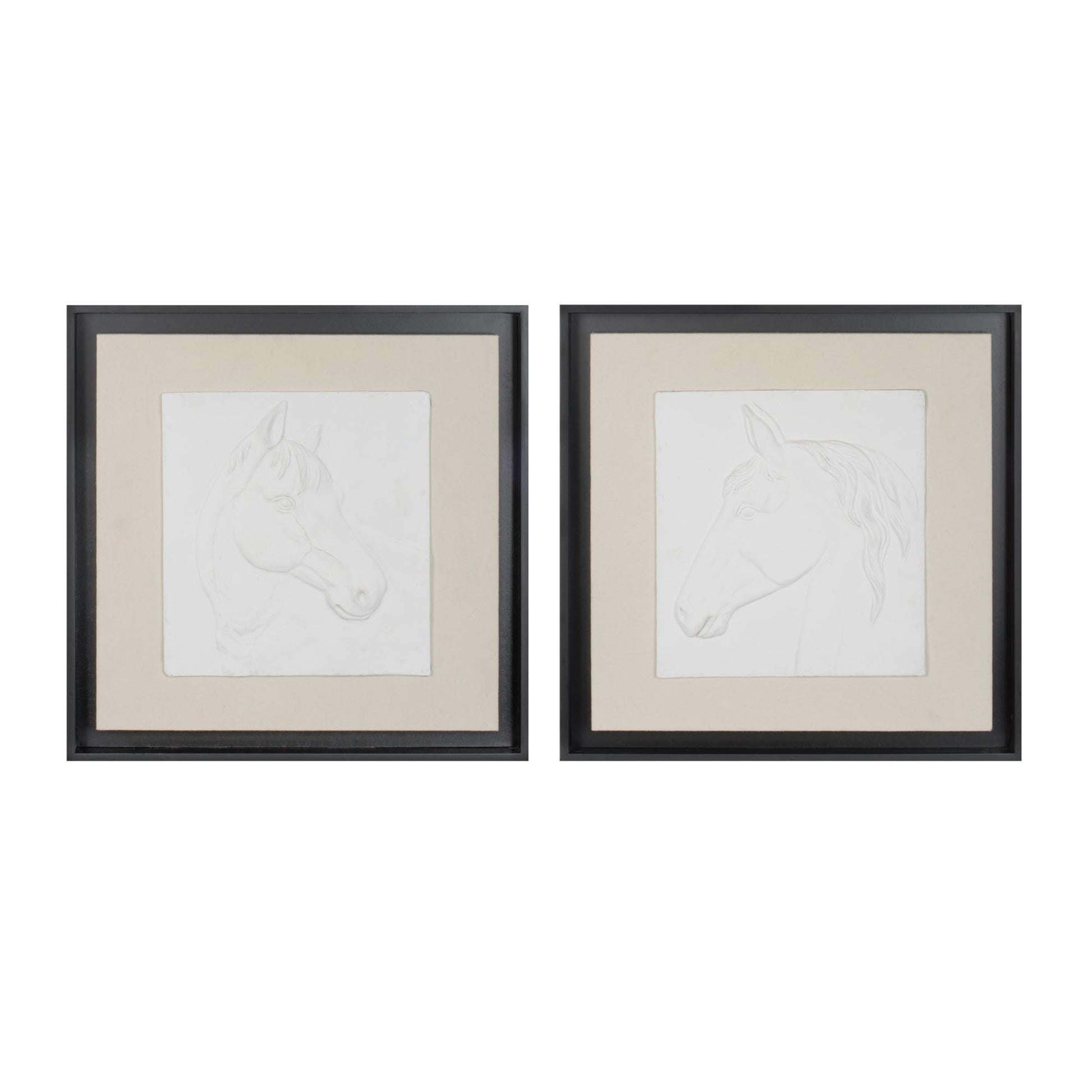 Framed Horse Wall Plaque (Set of 2)