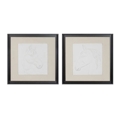Framed Horse Wall Plaque (Set of 2)
