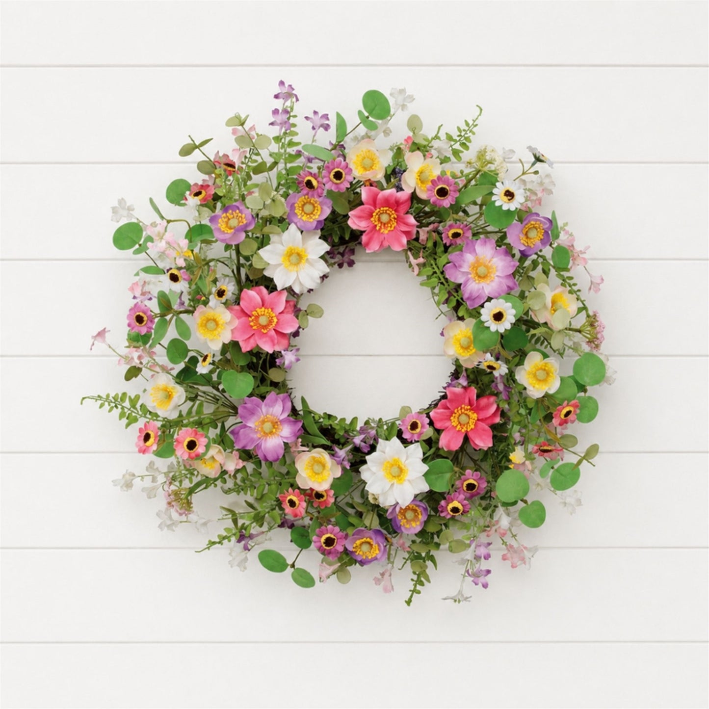 Mixed Wildflower Floral Wreath 22"D alternate view 3
