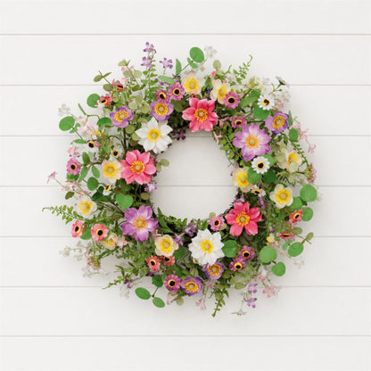 Mixed Wildflower Floral Wreath 22"D alternate view 3