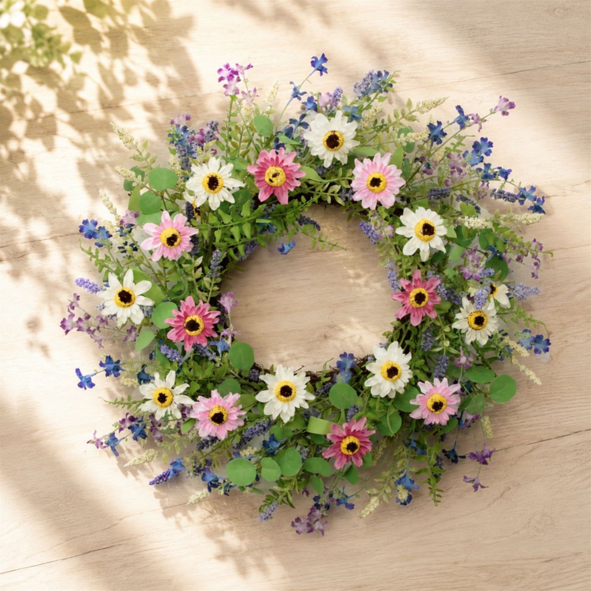 Mixed Wildflower Floral Wreath 24"D alternate view 2
