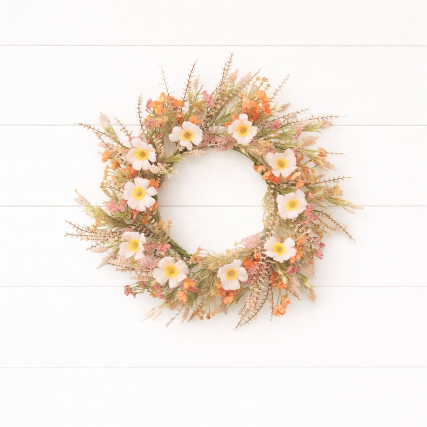 Mixed Spring Garden Floral Wreath 24"D alternate view 2